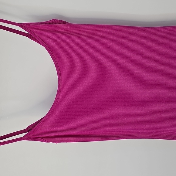 SKIMS Lounge Dress Shimmering Barbie Pink Mermaid Long Maxi Adjustable Straps - Picture 8 of 16